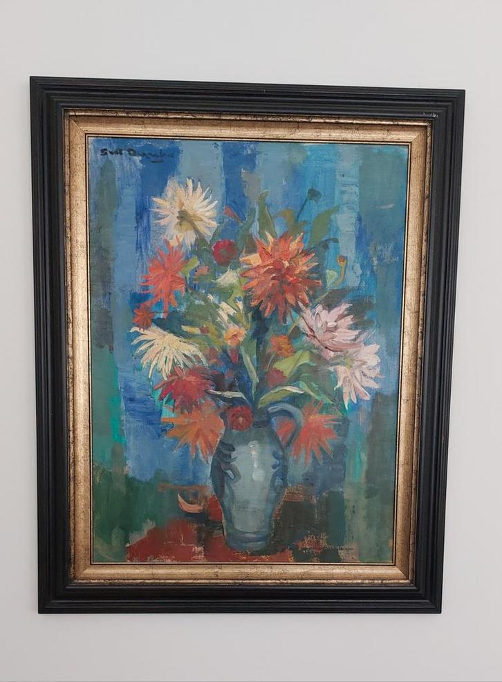 Schilderij Vaas met bloemen- Vlaamse schilder Gust Dierickx, Antiquités & Art, Art | Peinture | Classique, Enlèvement