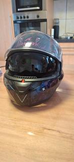 SHARK  Evo-ES K-Rozen-helm  ZWART GLANZEND / VIOLET / BLAUW, Motoren, Kleding | Motorhelmen, M, Systeemhelm, Shark, Ophalen of Verzenden