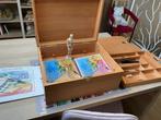 Houten kist, koffer voor schildermateriaal, Ophalen, Zo goed als nieuw