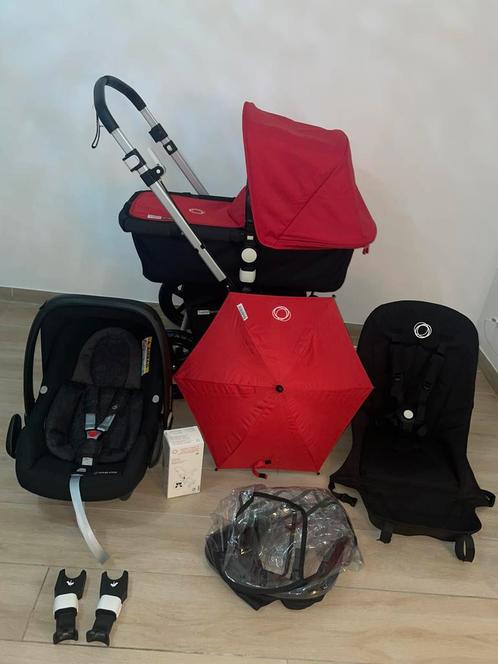 Bugaboo Cameileon 3 Red /Black 3-in-1 Complete Set, Kinderen en Baby's, Buggy's, Zo goed als nieuw, Maxi-Cosi, Regenhoes, Verstelbare rugleuning