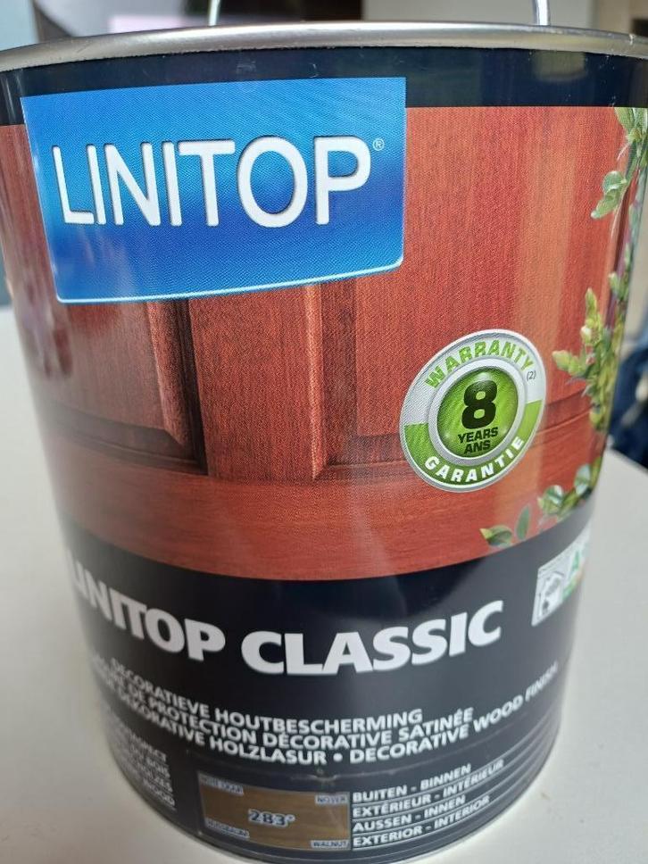 Houtbeits Linitop Classic 2,5 L, notelaar nr 283, Doe-het-zelf en Bouw, Verf, Beits en Lak, Nieuw, Beits, Minder dan 5 liter, Bruin