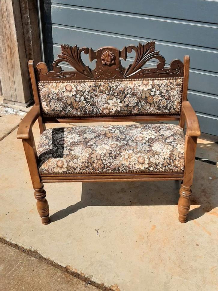 Bankje, hal bank voor jezelf, je kids, voor poppen, etalage., Antiquités & Art, Curiosités & Brocante, Enlèvement