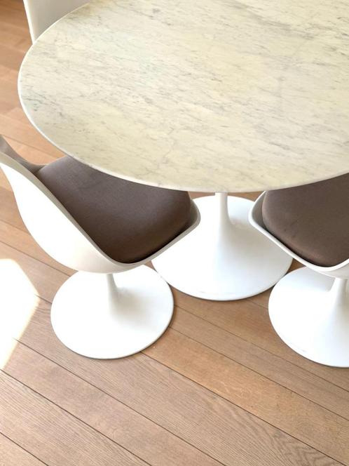 Ensemble table/chaises Saarinen Knoll, Huis en Inrichting, Tafels | Bijzettafels, Gebruikt, Rond, Ophalen