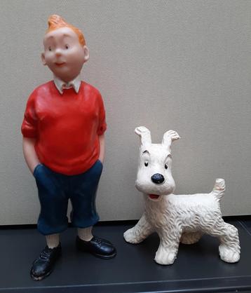 figurine tintin pull rouge + Milou - années 50 - 60, Enlèvement ou Envoi, Utilisé, Autres types