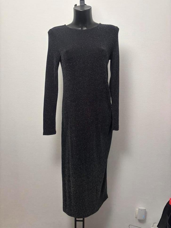 Lange jurk met lovertjes, Kleding | Dames, Gelegenheidskleding, Zo goed als nieuw, Galajurk, Maat 38/40 (M), Zwart, Ophalen of Verzenden