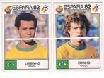 Panini / Espana 82 / Brazilie / 2 stickers, Zo goed als nieuw, Poster, Plaatje of Sticker, Verzenden