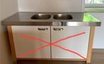 RVS dubbele spoelbak Varde Ikea, Huis en Inrichting, Ophalen, Gebruikt, 50 tot 75 cm, Overige kleuren