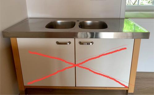 RVS dubbele spoelbak Varde Ikea, Huis en Inrichting, Keuken | Keukenelementen, Gebruikt, 100 tot 150 cm, 50 tot 75 cm, Overige kleuren