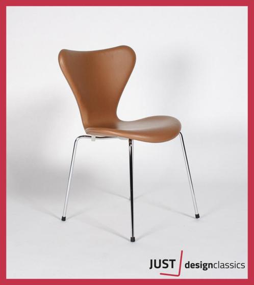 Fritz Hansen Series 7 Vlinderstoel Cognac Leder (vooraad:4), Huis en Inrichting, Stoelen, Zo goed als nieuw, Ophalen