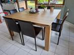Eiken eettafel met stoelen, Huis en Inrichting, Tafels | Eettafels, Ophalen, Zo goed als nieuw, Vijf personen of meer, 100 tot 150 cm