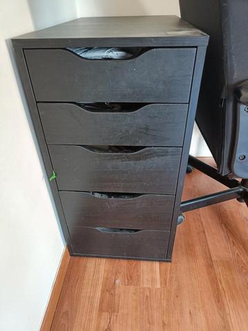 Ikea meuble ALEX 5 tiroirs Noir beschikbaar voor biedingen