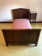 Bed en nachtkast ensemble art-decostijl, Ophalen, Gebruikt, Eenpersoons, Bruin