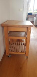 Meubels van beukenhout - houtblok op wielen, Huis en Inrichting, Ophalen, Gebruikt, Overige houtsoorten