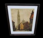 Alfred Van Neste ,Grote kleurenets  van Antwerpen, Antiek en Kunst, Kunst | Etsen en Gravures, Ophalen