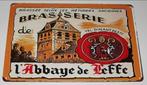 LEFFE : Metalen Bord Leffe Abdijbier - Brasserie de Leffe, Verzamelen, Verzenden, Nieuw, Reclamebord, Plaat of Schild, Leffe