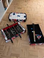 Mini poolset, mini tafelvoetbal en mini airhockey, Ophalen, Zo goed als nieuw