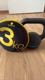 Kettlebell 6kg + zandzak 3kg, Sport en Fitness, Fitnessmaterialen, Ophalen, Zo goed als nieuw, Kettlebell