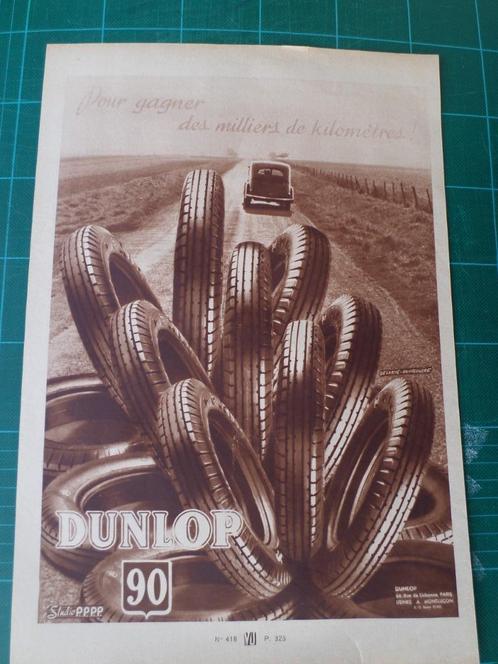 Dunlop pneumatique - publicité papier - 1936, Collections, Marques & Objets publicitaires, Utilisé, Autres types, Enlèvement ou Envoi