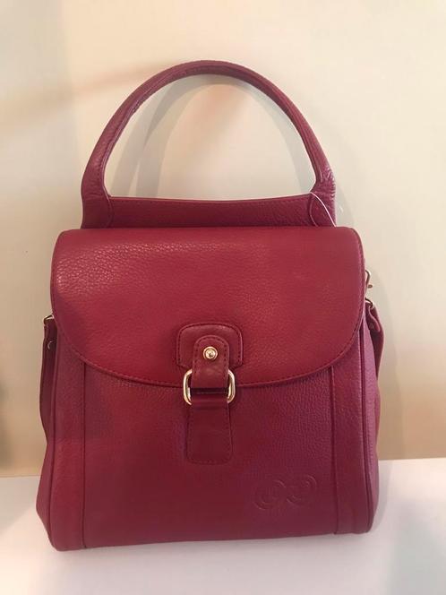 NADA rode leren handtas met schouderriem - NIEUW, Handtassen en Accessoires, Tassen | Damestassen, Handtas, Ophalen of Verzenden