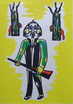 FRED BERVOETS / FRED ALS JAGER / KLEURZEEFDRUK / 29x20cm SIG, Antiek en Kunst, Kunst | Litho's en Zeefdrukken, Ophalen of Verzenden