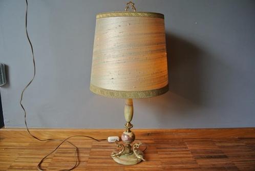Oude tafellamp in onyx, Maison & Meubles, Lampes | Lampes de table, Utilisé, 50 à 75 cm, Autres matériaux, Enlèvement ou Envoi