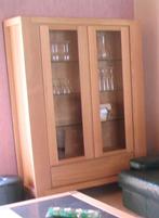 Teak vitrinekast met verlichting, Huis en Inrichting, Kasten | Vitrinekasten, Ophalen, Zo goed als nieuw