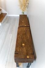 Bank, nachtkastje, bijzettafeltje in oude balk, Ophalen of Verzenden, Nieuw, Hout