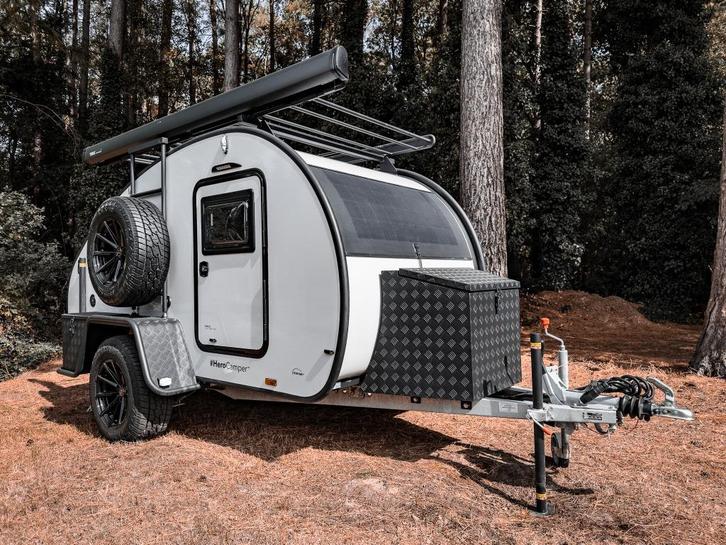 Caravan HeroCamper Columbus - minicaravan, Caravans en Kamperen, Caravans, Particulier, tot en met 2, 750 - 1000 kg, Vast bed