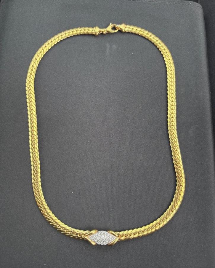 18k halsketting, Handtassen en Accessoires, Kettingen, Zo goed als nieuw, Goud, Geel, Ophalen of Verzenden