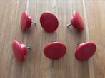 Set Retro ronde kunststof kastgrepen kast grepen rood 6 cm, Ophalen of Verzenden