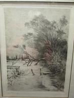 Ets "Wintertooi" 1988. A. De Vree, Antiek en Kunst, Ophalen