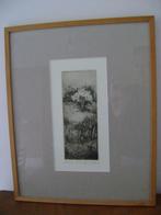 prachtige ets Mark Van Hove getiteld The Fence, Antiek en Kunst, Kunst | Etsen en Gravures, Ophalen