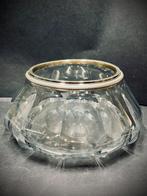 Antiek kristallen kom met massief zilveren rand (1893), Antiek en Kunst, Ophalen, Zilver