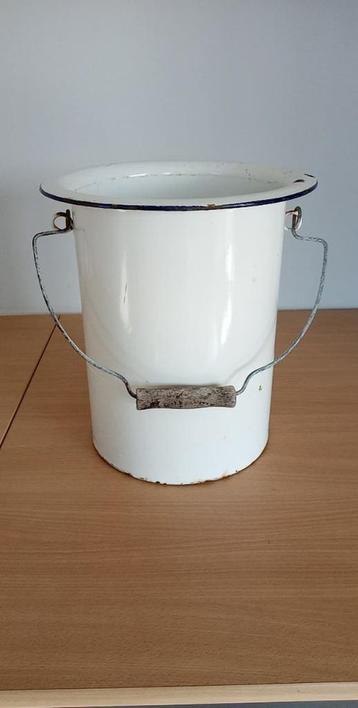 seau émail WC seau de nuit garniture bleue, Enlèvement ou Envoi