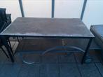 Tuintafel met 4 stoelen, Tuin en Terras, Tuintafels, Ophalen, Gebruikt, Rechthoekig, Aluminium