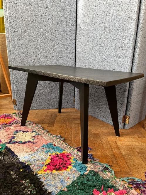 vintage salontafel jaren 50 eikenhout massief hout zwart, Antiek en Kunst, Antiek | Meubels | Tafels, Ophalen
