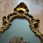 Miroir doré vintage, Maison & Meubles, Comme neuf, Ovale, Moins de 50 cm, Enlèvement