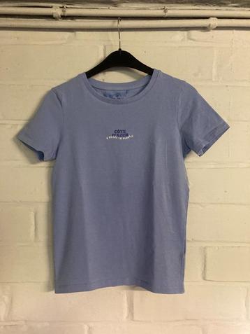 Blauw t-shirt met korte mouwen, JBC, maat 170 tekst : Cote d