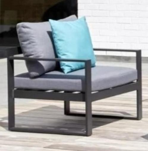 2 TUIN/TERRAS/LOUNGEZETELS ZWART ALU - NIEUW IN VERPAKKING!, Tuin en Terras, Tuinsets en Loungesets, Nieuw, Loungeset, Aluminium