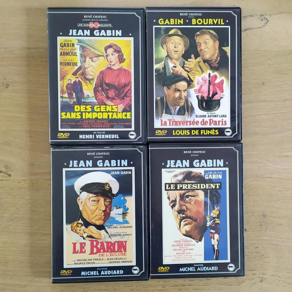 Lot 4 DVD Jean Gabin René Chateau TBE, CD & DVD, DVD | Classiques, Drame, 1940 à 1960, Tous les âges, Enlèvement ou Envoi