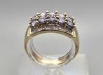 Gouden Vintage ring met tanzaniet en diamant. 2024/401., 18 tot 19, Paars, Ophalen of Verzenden, Zo goed als nieuw