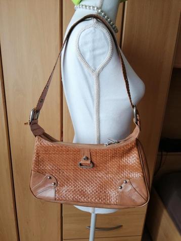 Neuf : magnifique sacoche beige, 2 poches en cuir