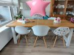 6 eetkamerstoelen  wit - hout, Bois, Comme neuf, Enlèvement, Cinq, Six Chaises ou plus