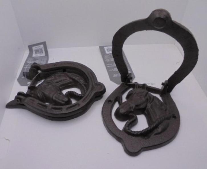 GIETIJZEREN DEURKLOPPER HOEFIJZER NIEUW, Tuin en Terras, Tuinwanddecoratie, Nieuw, Verzenden