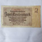 2 Rentenmark Duitsland 1937 jaar, Postzegels en Munten, Los biljet, Duitsland, Ophalen of Verzenden
