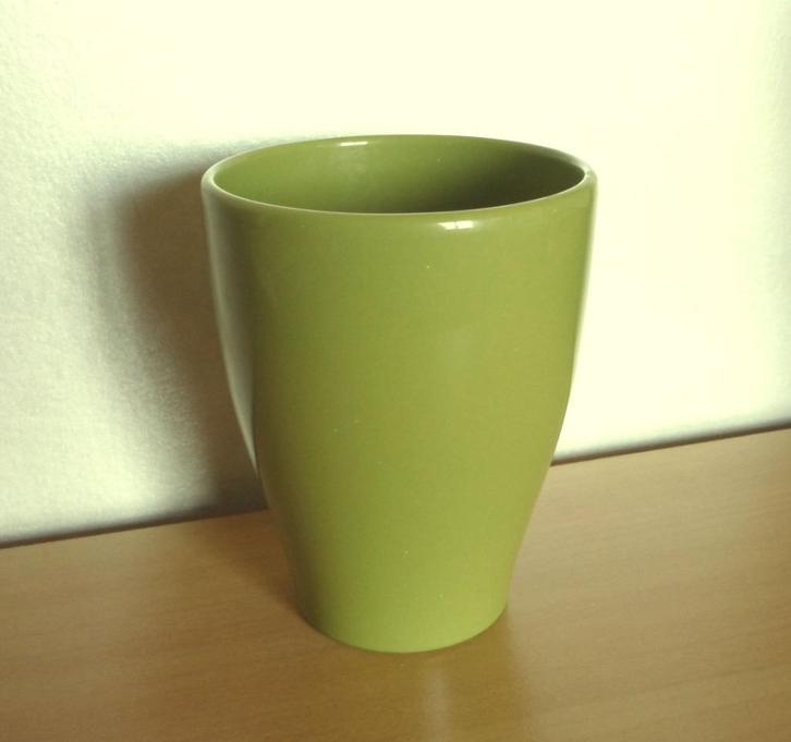 Groene porseleinen bloempot, Tuin en Terras, Bloempotten, Binnen, Ophalen of Verzenden