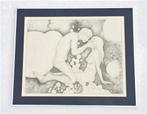P. De Minter: Tekening ' Esoterisch Naakt ' 70s  Vintage, Ophalen of Verzenden