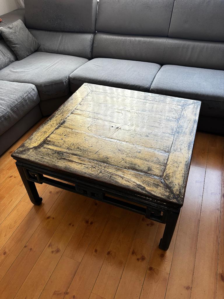 Table basse rustique, Maison & Meubles, Tables | Tables de salon, Utilisé, Moins de 50 cm, 100 à 150 cm, 100 à 150 cm, Carré, Enlèvement