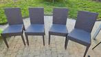 Rotan stoelen x4 merk William,kleur grijs- moet weg, Huis en Inrichting, Stoelen, Grijs, Gebruikt, Ophalen of Verzenden