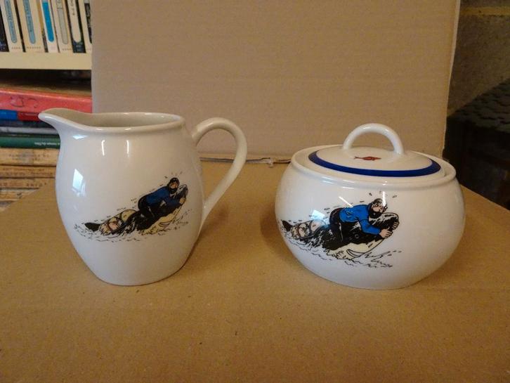 Suikerpot van Kuifje + Melkkan - Trésor de Rackham le Rouge, Verzamelen, Stripfiguren, Nieuw, Gebruiksvoorwerp, Kuifje, Ophalen of Verzenden